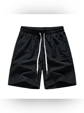 Comfortable Well Worn W/Drawstring & Back Pockets 100% Cotton Black Shorts NWT